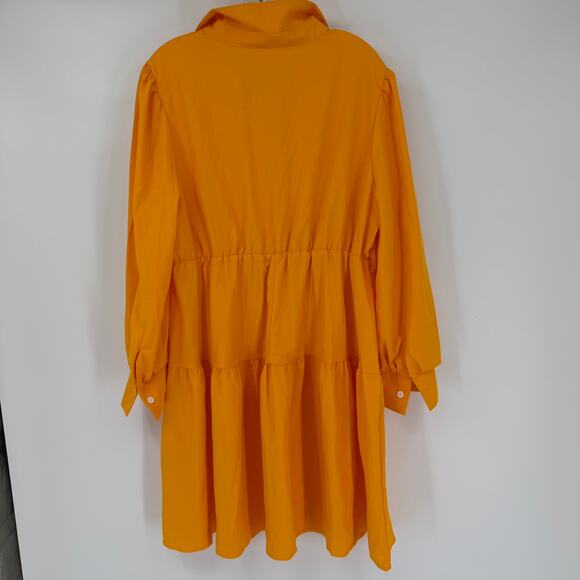 SHEIN Curve Orange Tiered Shirt Dress - Plus Size XXL - Picture 3 of 5
